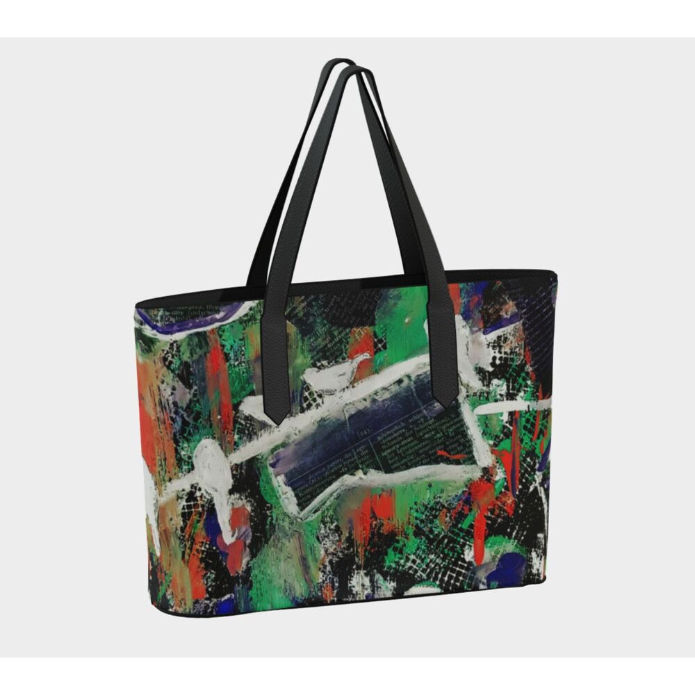 Vegan Leather Tote Bag - Abstract Expressionist Art | Preorder